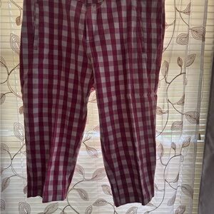 Women's Checkered Capris - Pink and White